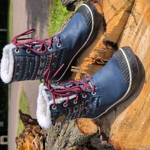 Keen Elsa Blue Patterned Winter Boots